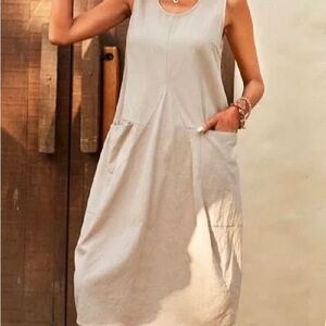 Sleeveless Beige Dress